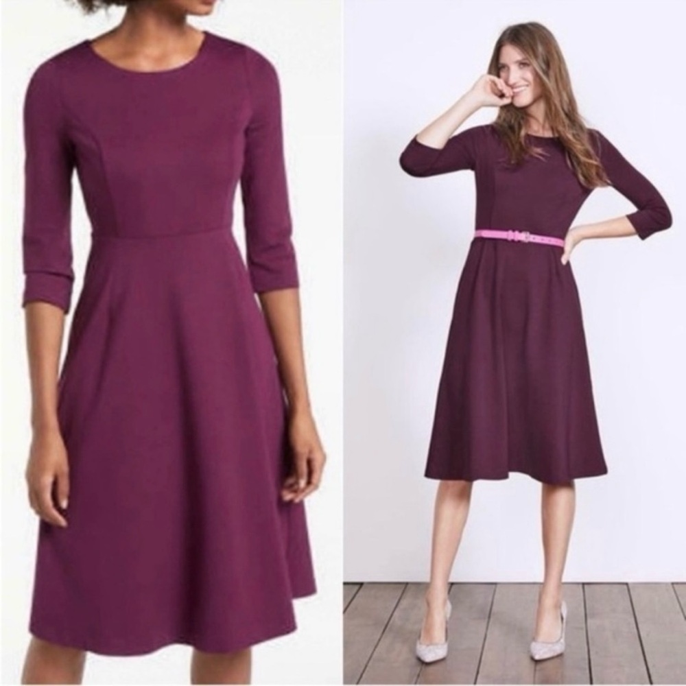 Boden Purple Clerkenwell Ponte Dress